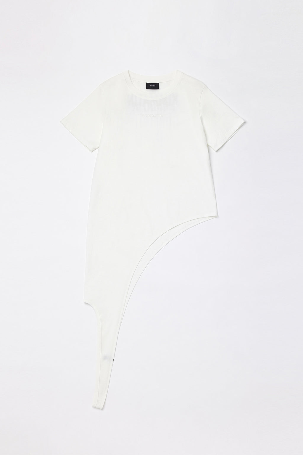 Matinkim Matin Kim Blurred Logo Layered Long Top IN White
