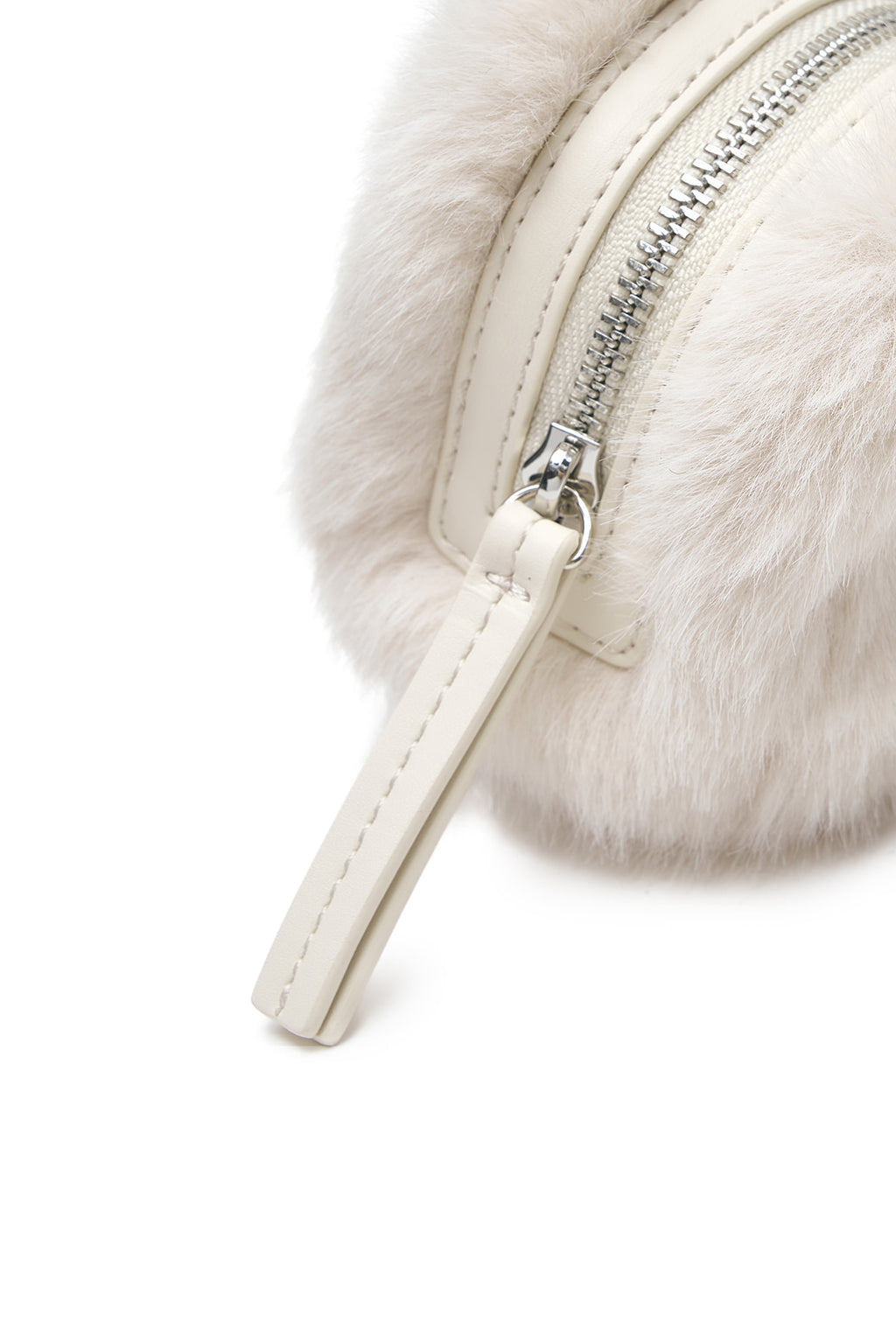 Matinkim Soft Fur Mini Cube Pouch IN Ivory