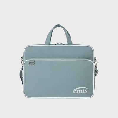 NYLON ZIP-POCKET MESSENGER BAG-SKY BLUE