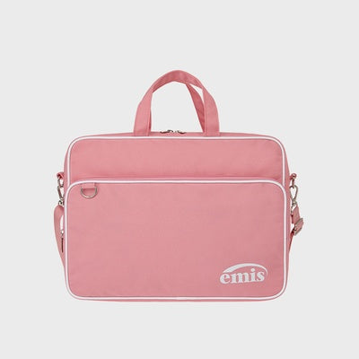 NYLON ZIP-POCKET MESSENGER BAG-PINK