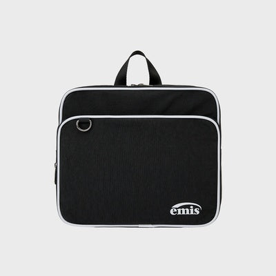 NYLON ZIP-POCKET BACKPACK-BLACK