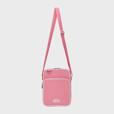 NYLON ZIP-POCKET MINI CROSS BAG-PINK