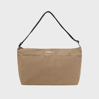 NYLON CROSSED BODY BAG-BEIGE