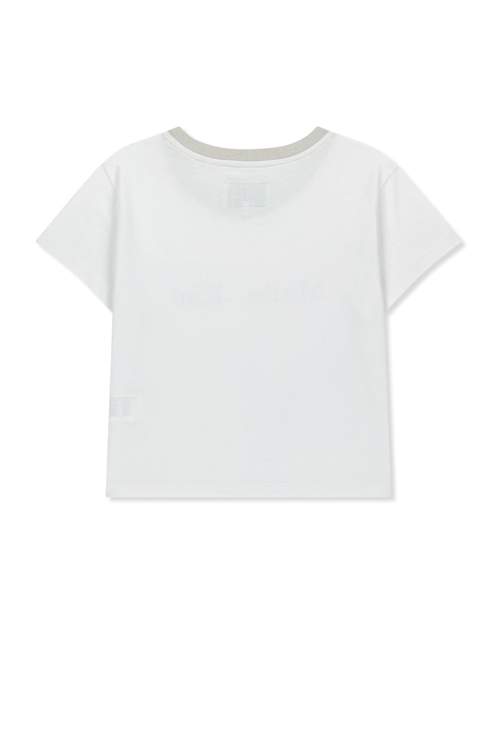 [matinkim] Tonal Rib Logo Crop Top IN White