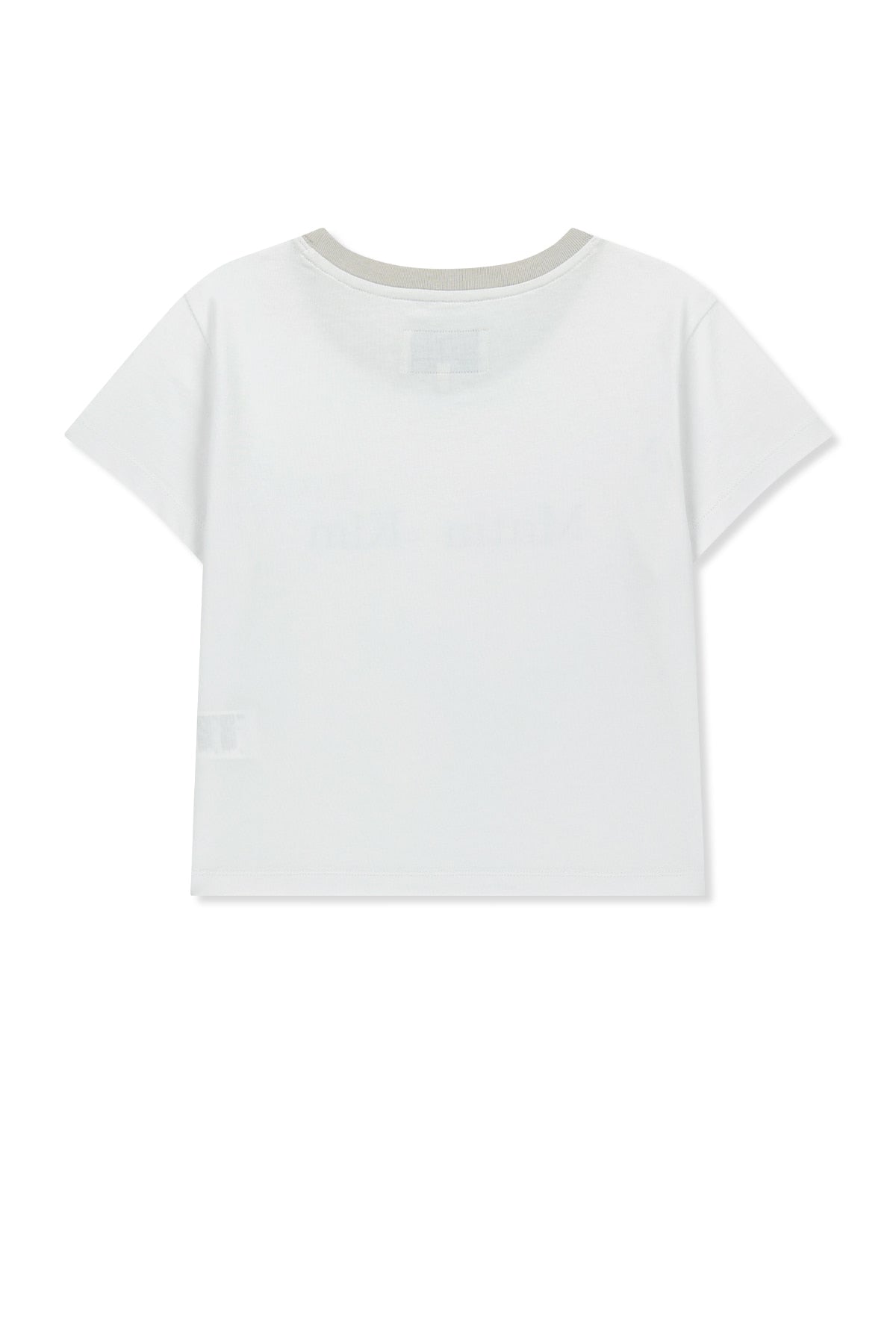 [matinkim] Tonal Rib Logo Crop Top IN White
