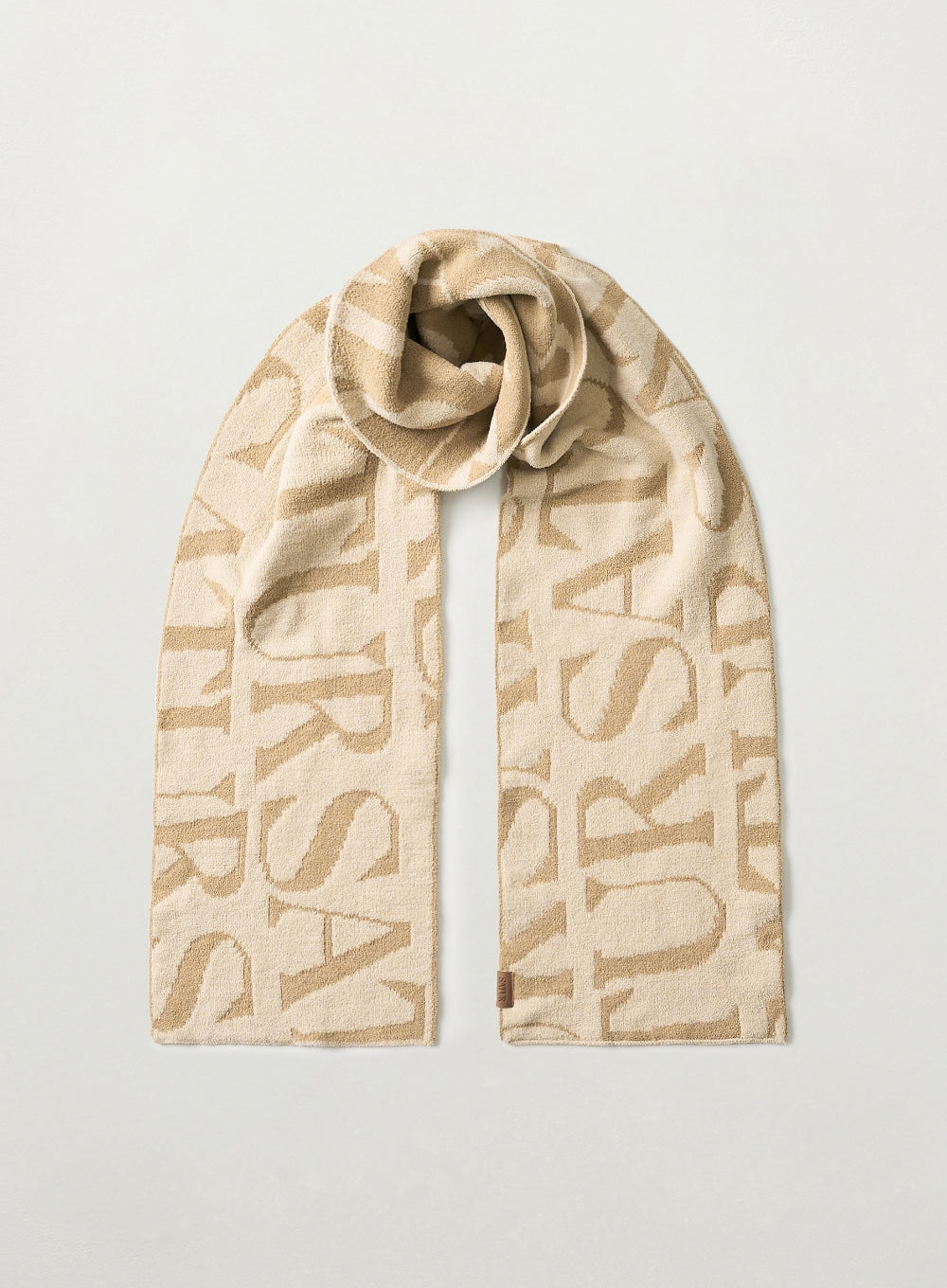 [satur] Logo Jacquard Muffler - Beige