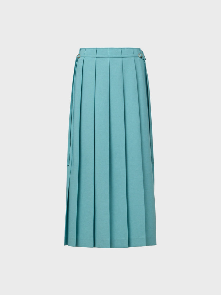 EENK Long Pleated Skirt - Light Blue
