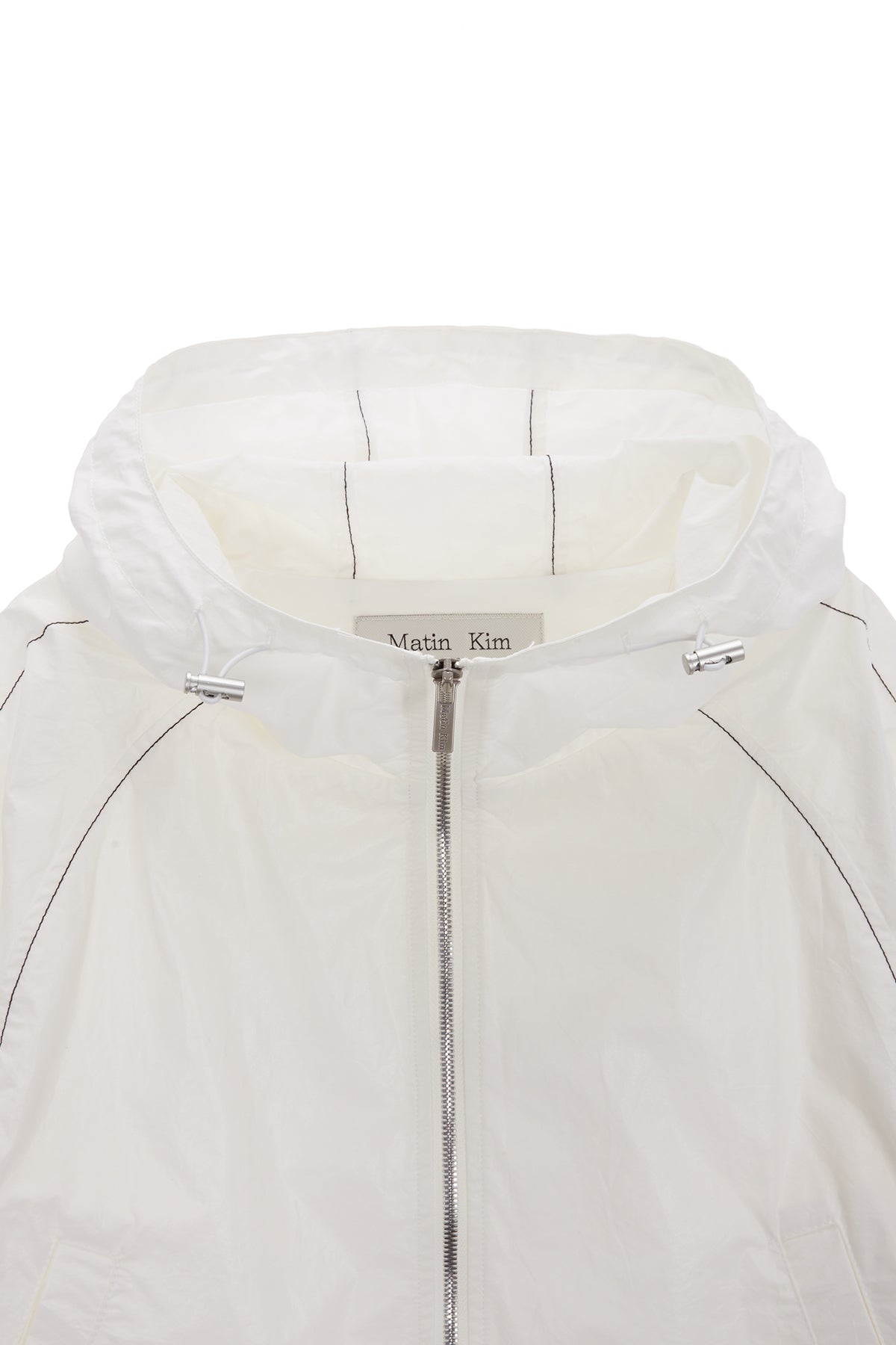 [matinkim] MATIN CROP HOODY COATING JUMPER IN WHITE