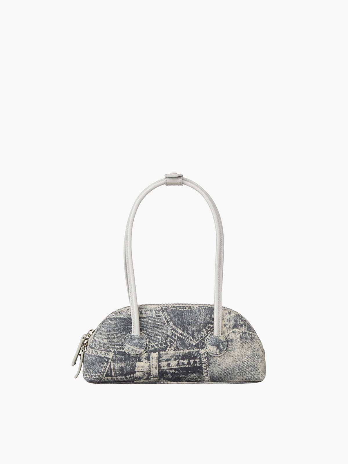 Margesherwood Bessette Shoulder light grey printed suede+crinkle