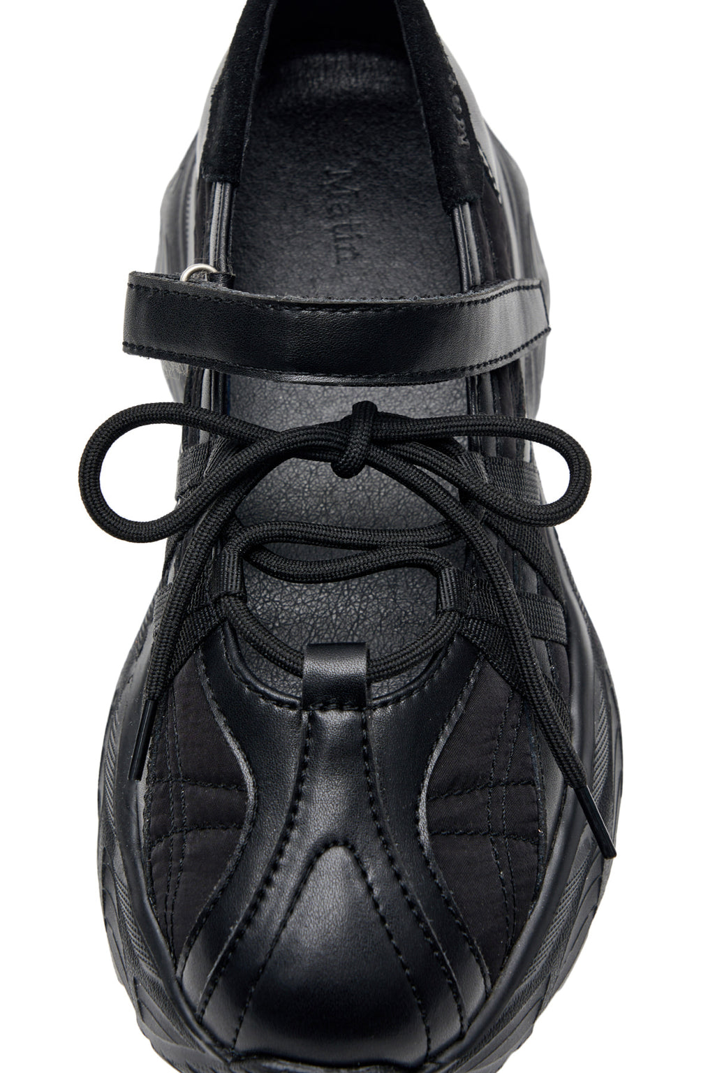 Matinkim Lace UP Chunky Ballet Sneakers IN Black