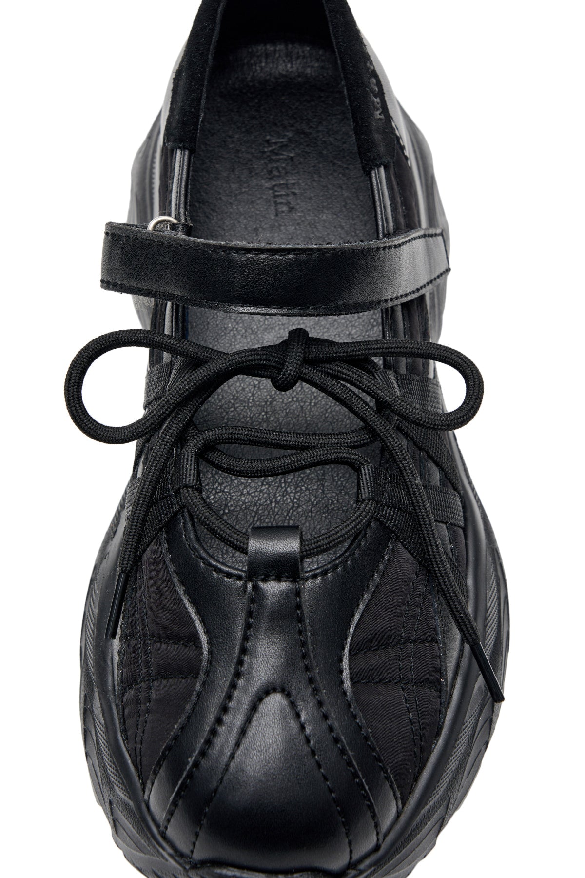 Matinkim Lace UP Chunky Ballet Sneakers IN Black