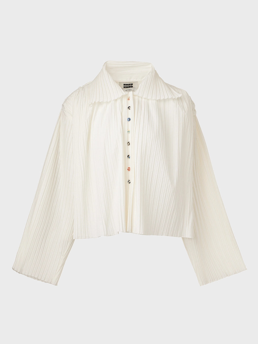 EENK Pleated Button-Up Shirt - Ivory