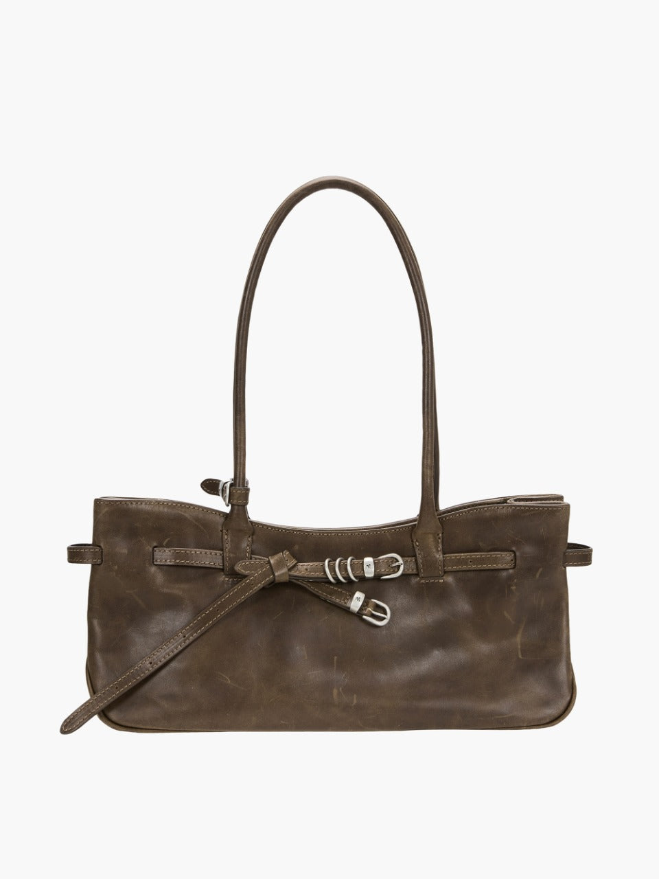 Margesherwood Grandma Used Shoulder Bag washed brown pull-up