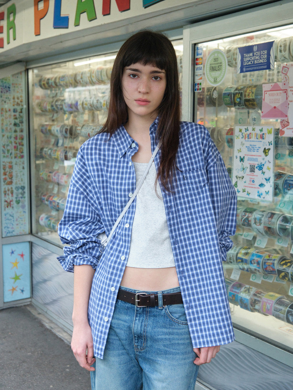 Low Classic Oversized Lc Checked Shirt Blue