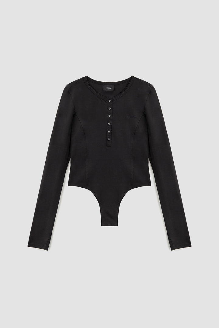 Matinkim Raw Cut Bodysuit Top IN Black