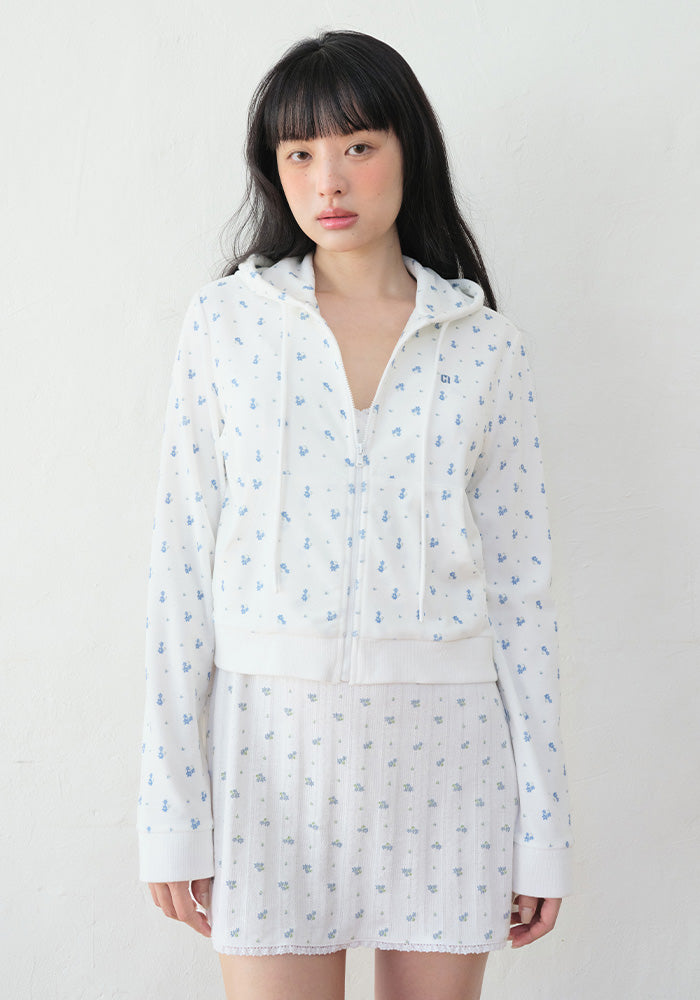 Grove Grvb Flower Terry Hoodie Zip-Up