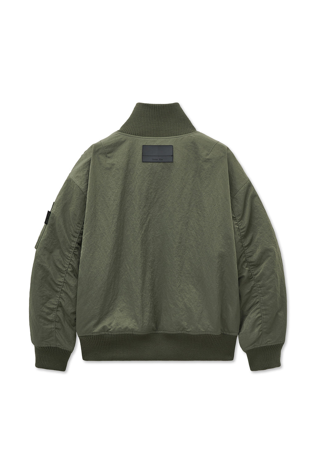 [matinkim] HIGH NECK BUTTON POINT ZIP UP JUMPER IN KHAKI