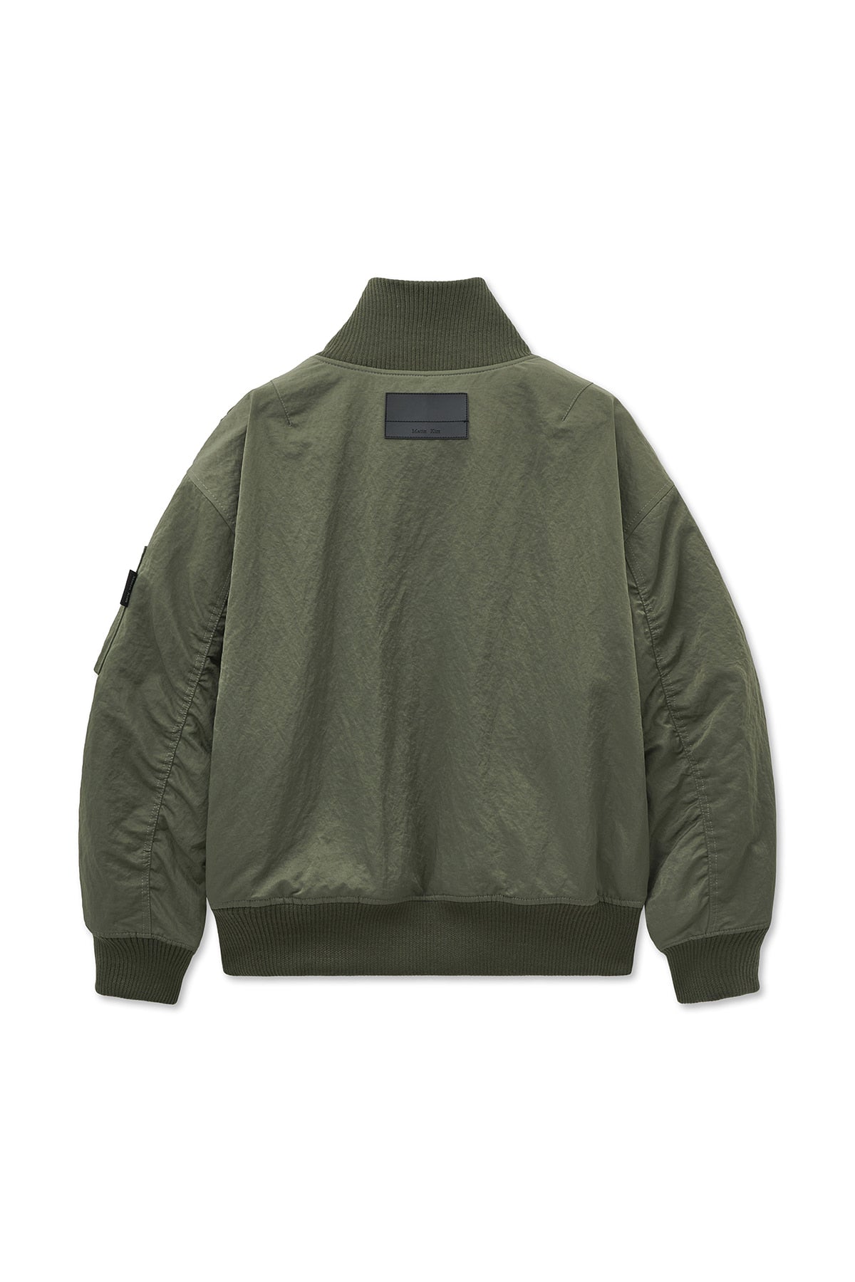 [matinkim] HIGH NECK BUTTON POINT ZIP UP JUMPER IN KHAKI