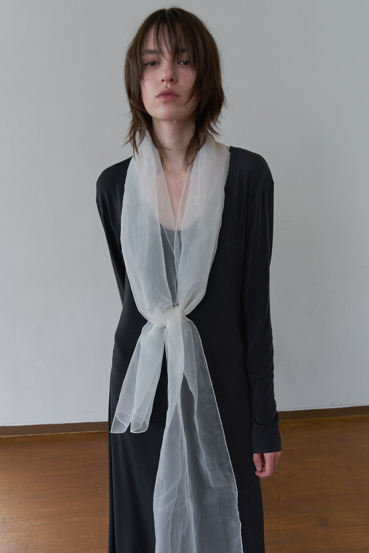 Overdueflair Flexible Long Sleeve Maxi Dress Charcoal