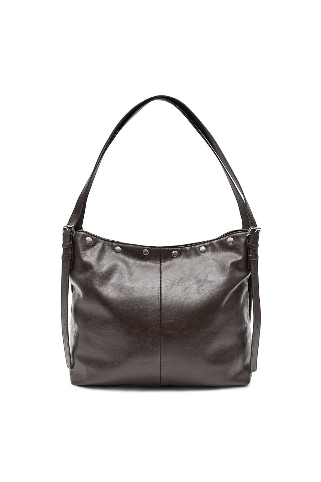 [matinkim] MATIN STUD POINT LARGE SHOULDER BAG IN BROWN