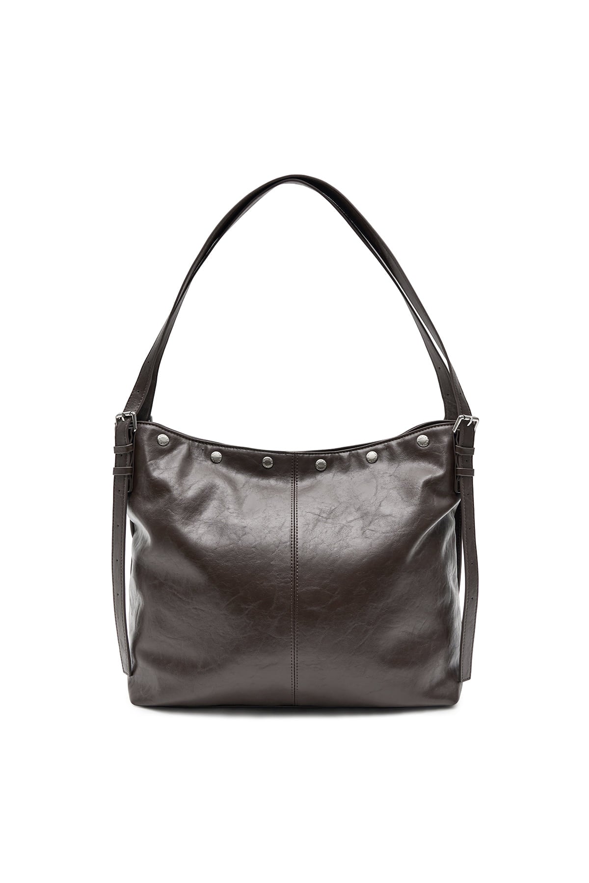 [matinkim] MATIN STUD POINT LARGE SHOULDER BAG IN BROWN