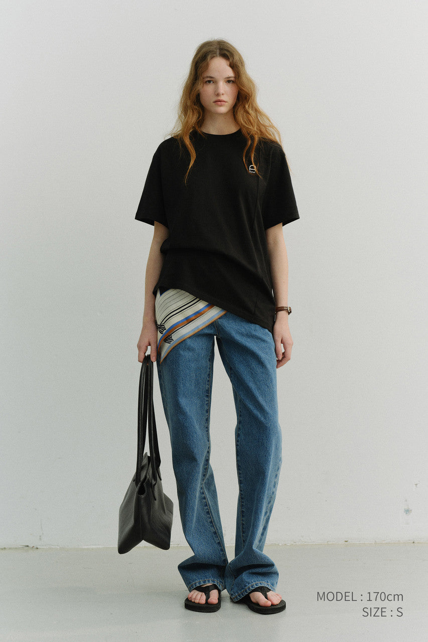 Dunst Unisex Logo Crease T-Shirt Black