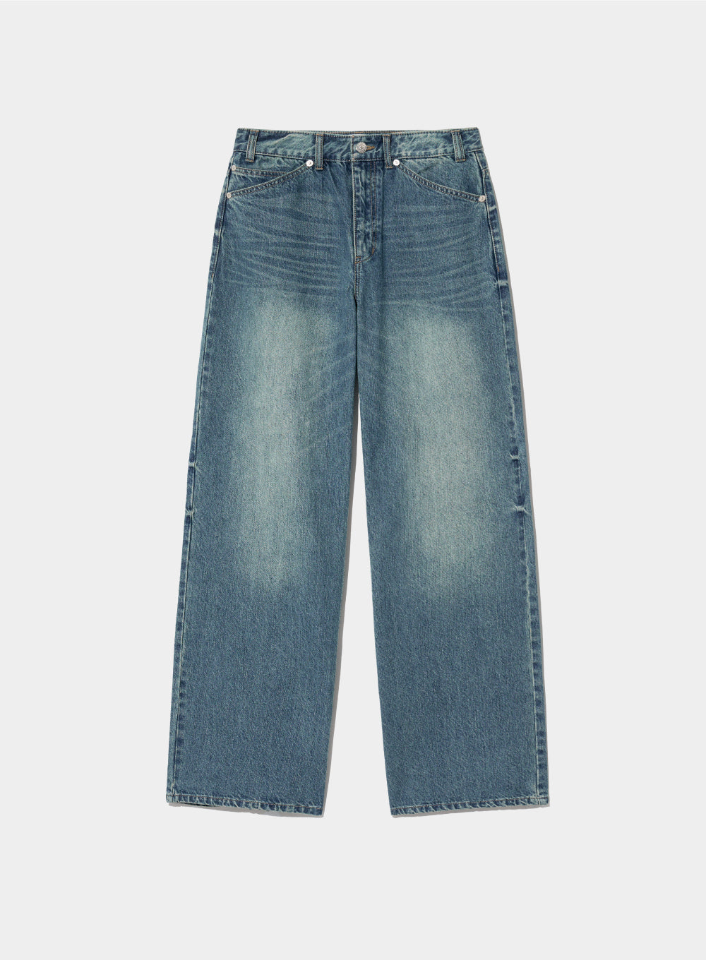 [satur] (W) Layne Midrise Straight Denim Pants - Light Washed Blue
