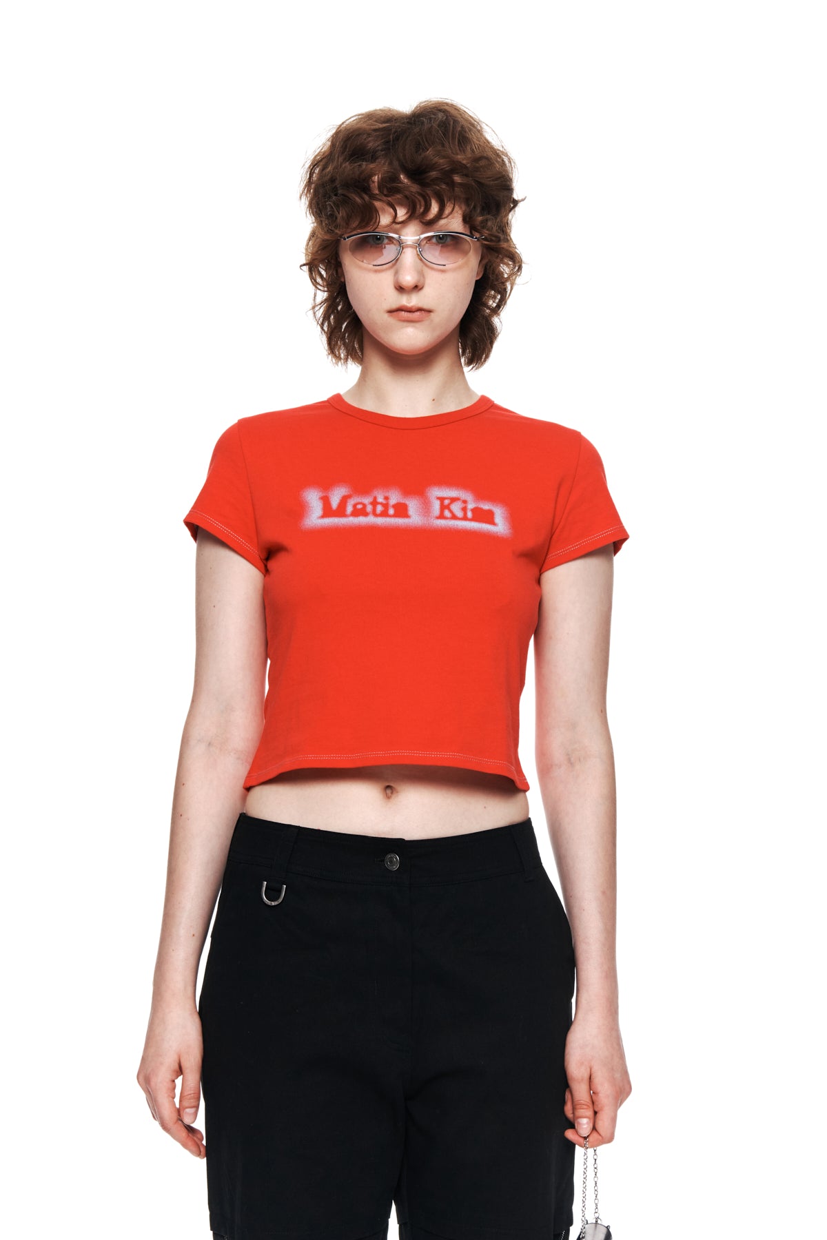 [matinkim] MATIN SHADE LOGO CROP TOP IN RED