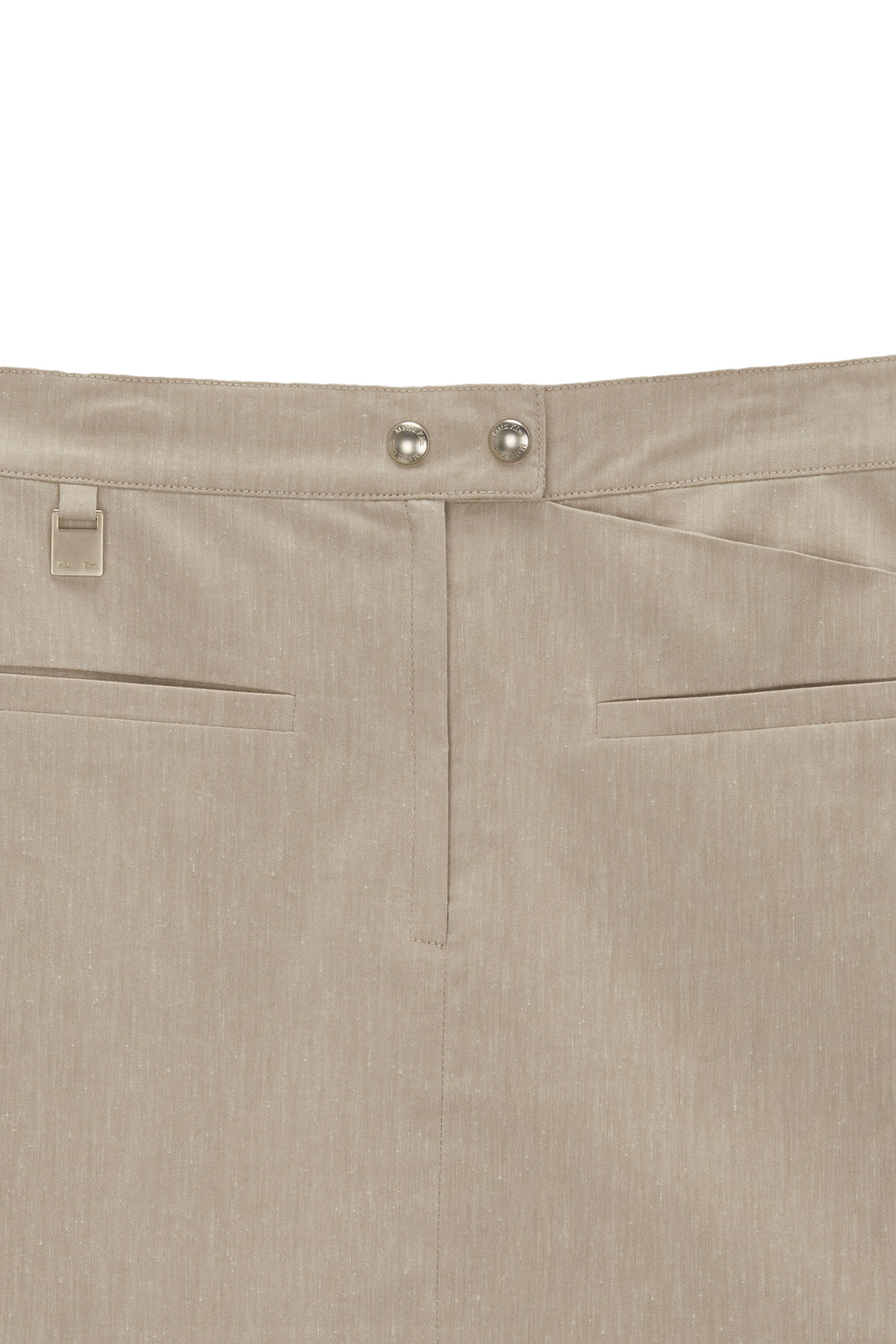 Matinkim Zipper Point Linen Mini Skirt IN Beige