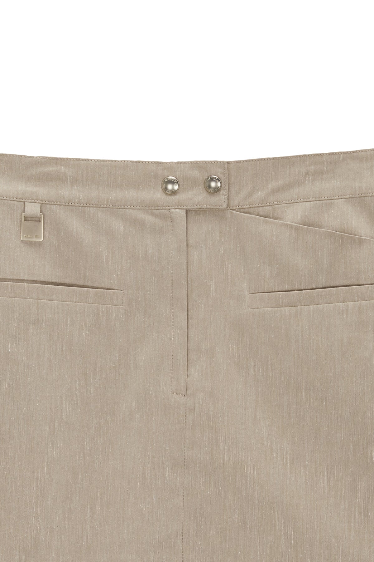 Matinkim Zipper Point Linen Mini Skirt IN Beige