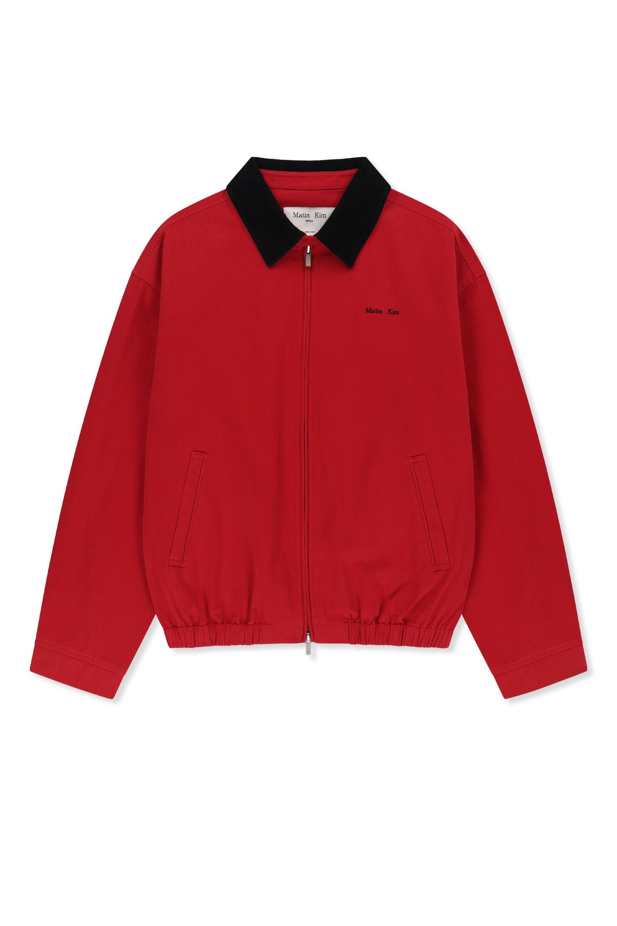 Matinkim Corduroy Contrast Trim Blouson Jumper IN Red