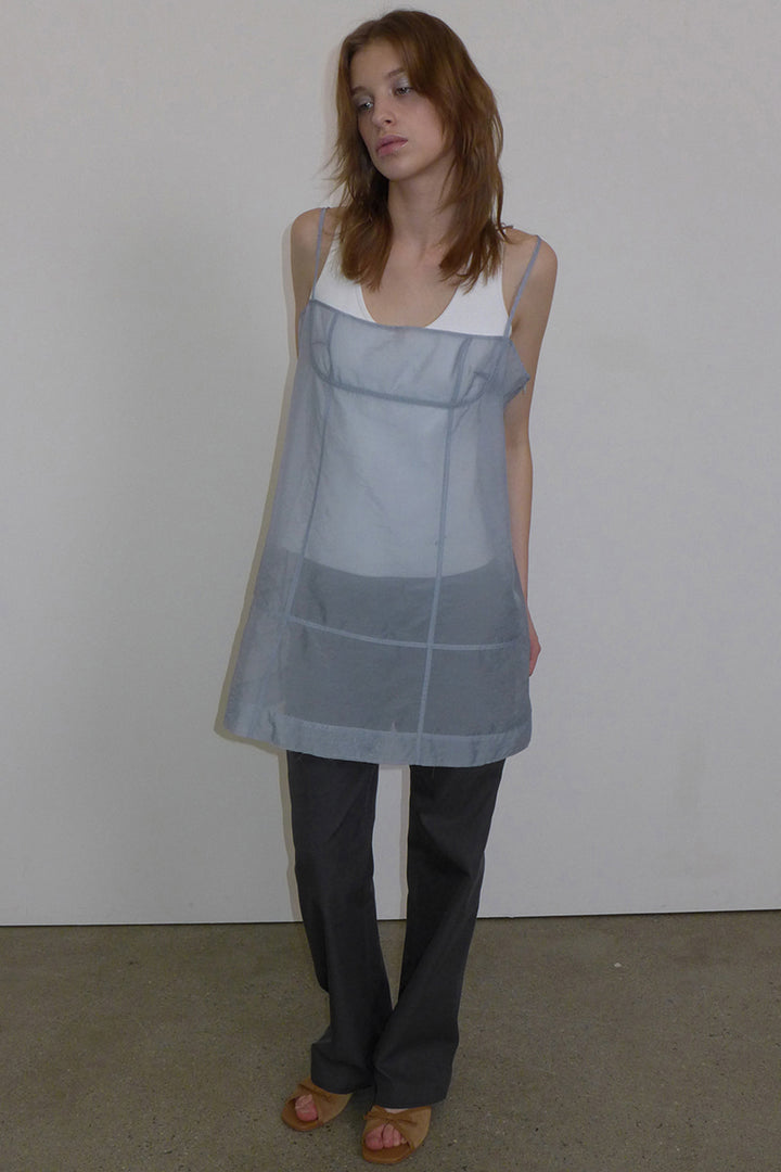 Overdueflair Sheer Bustier Dress Haze Blue