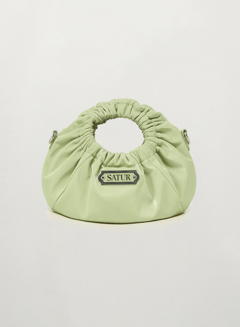 [satur] Scrunchie Mini Tote & Cross Bag - Apple Green