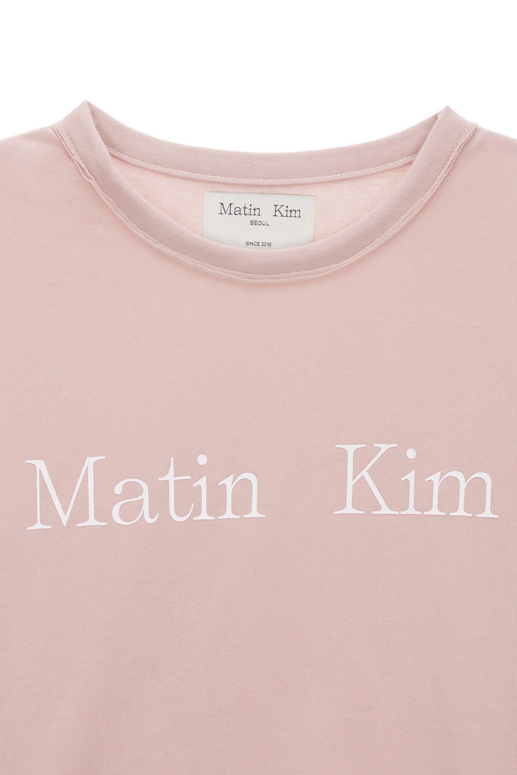 [matinkim] LOGO CROP TOP IN PINK