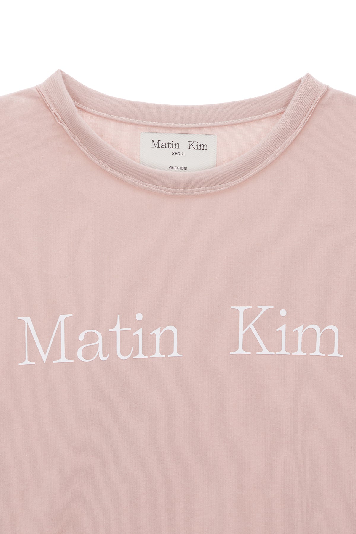 [matinkim] LOGO CROP TOP IN PINK