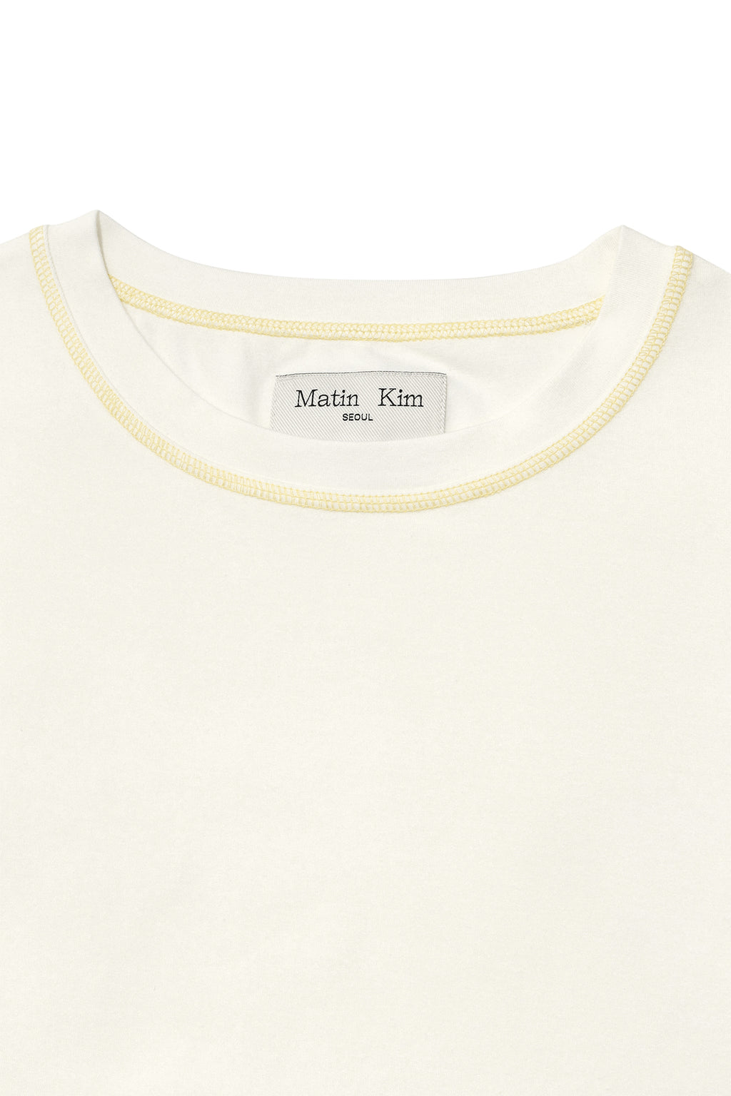 Matinkim Three Quarter Logo Slim Top IN White