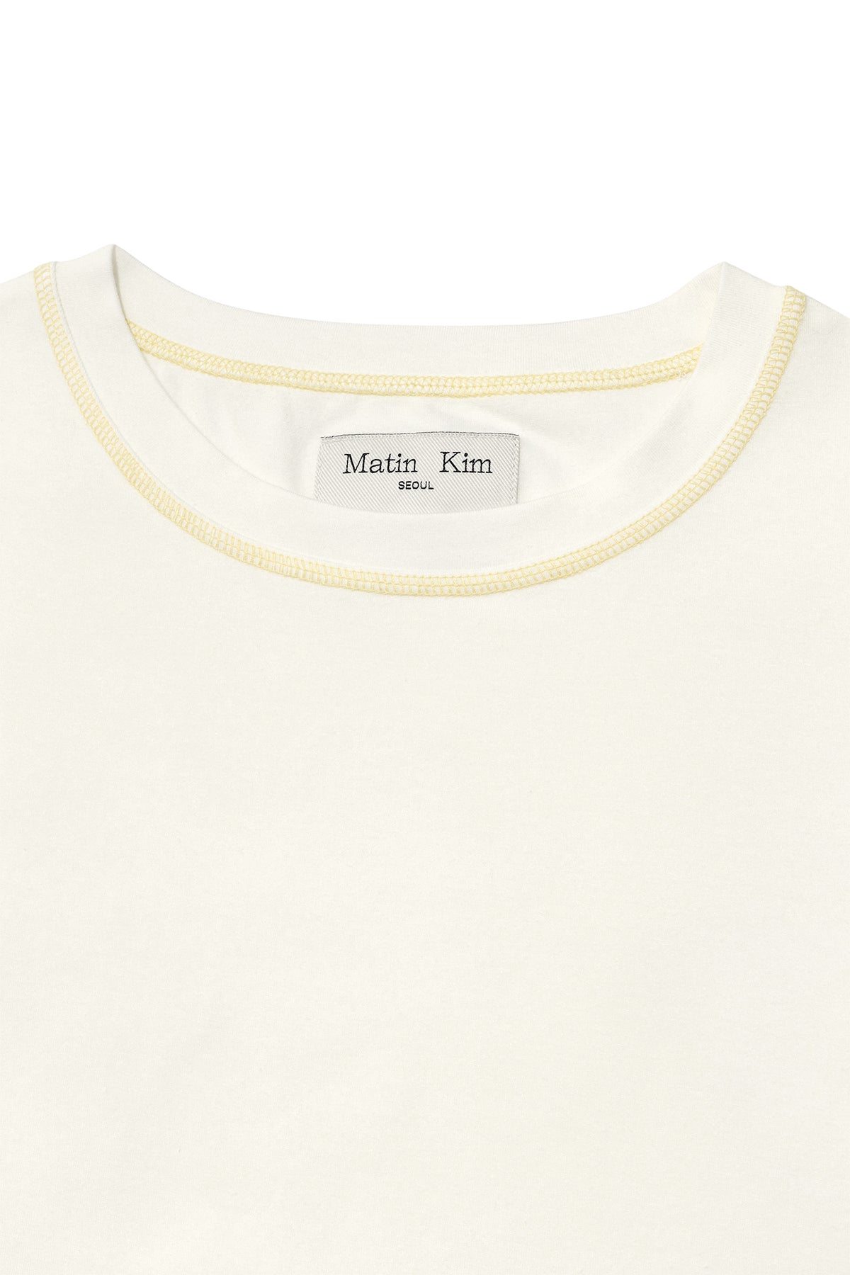 Matinkim Three Quarter Logo Slim Top IN White