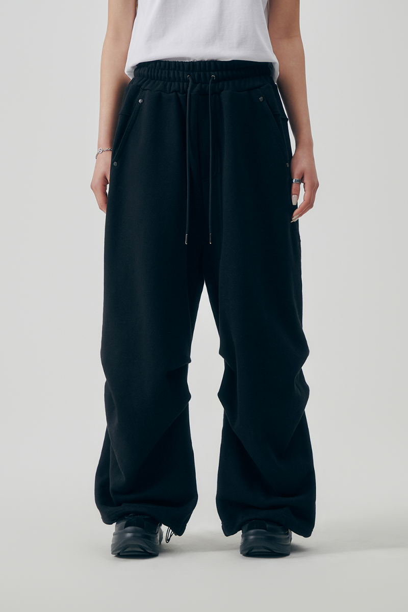 Treemingbird Double-Tucked Set-up Pants Black