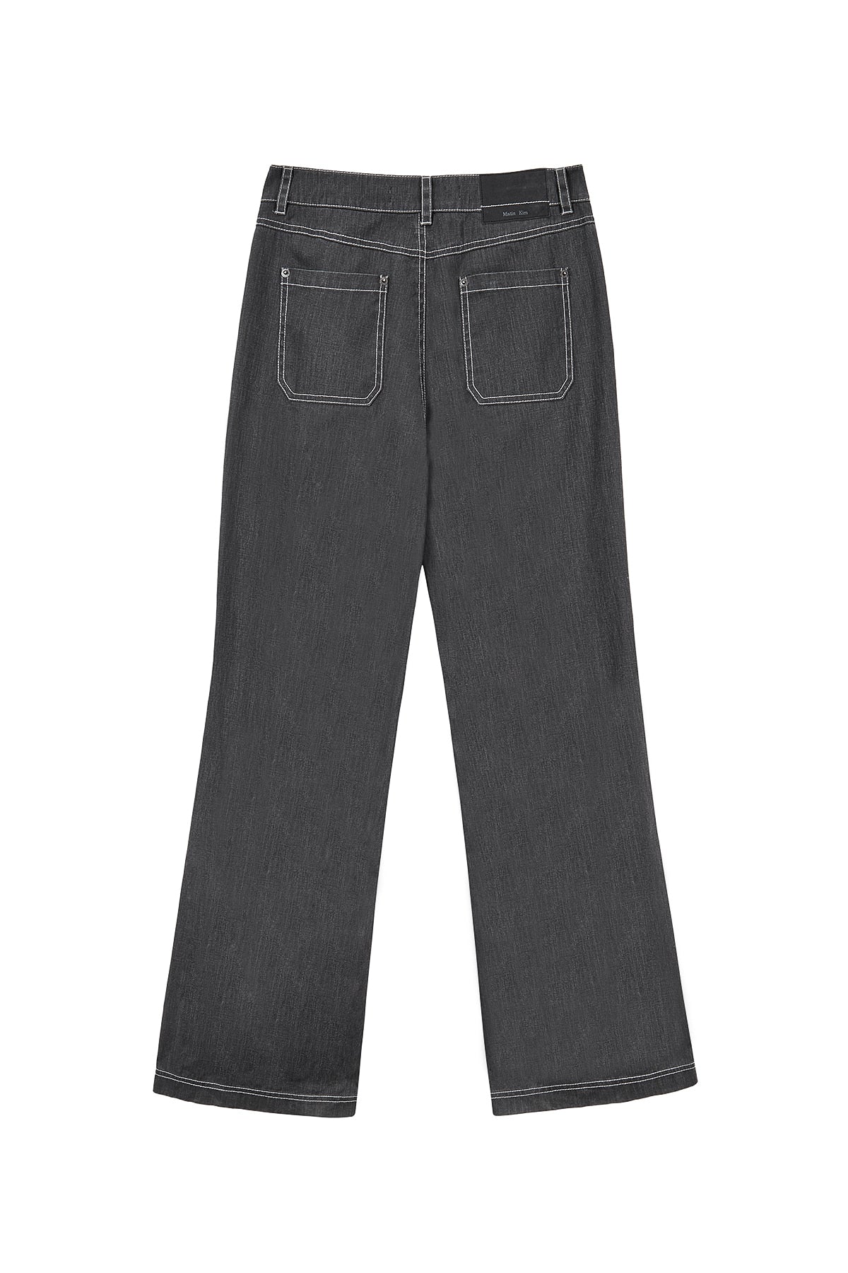 [matinkim] SIDE PINTUCK POINT PANTS IN CHARCOAL