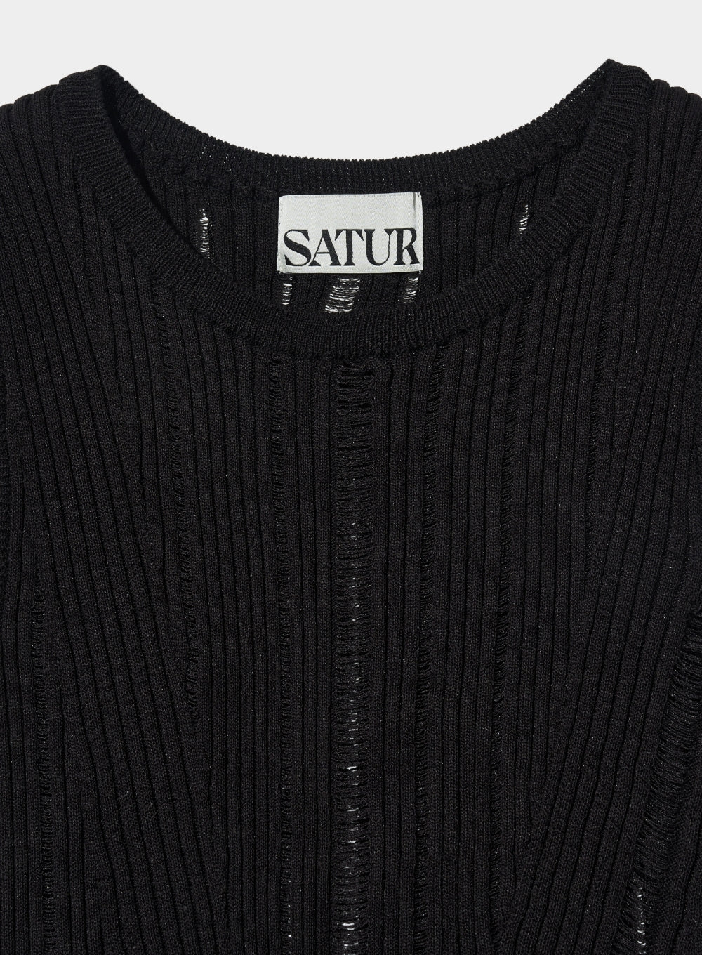 [satur] (W) Parma Destroyed Sleeveless Top - Organic Black