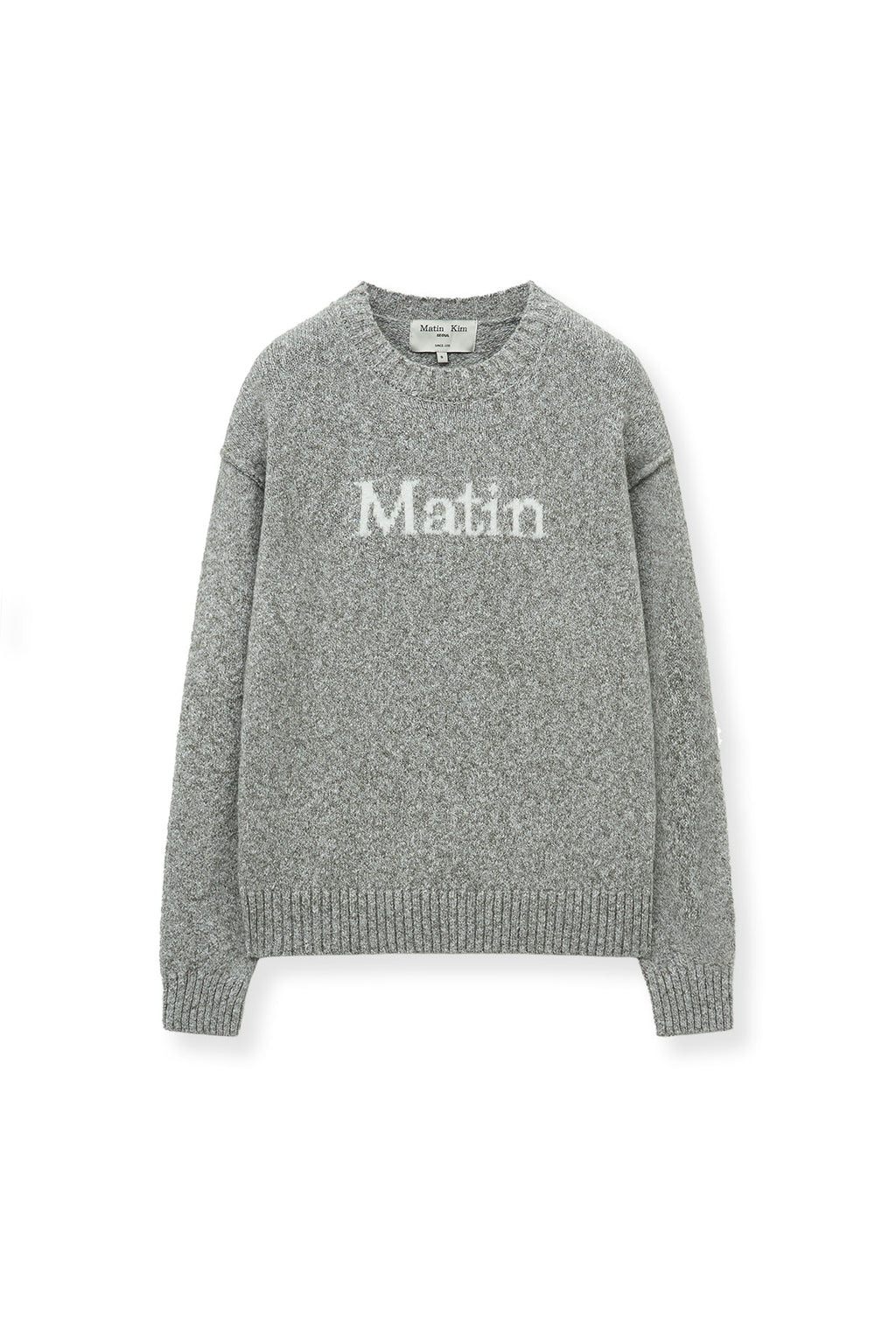 [matinkim] MATIN MIXED YARN KNIT PULLOVER IN GREY
