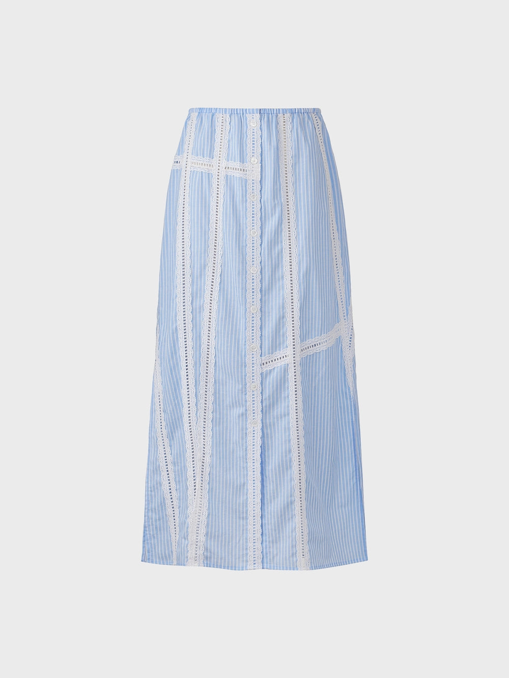 EENK Lace Detail Panel Skirt - Sky Blue