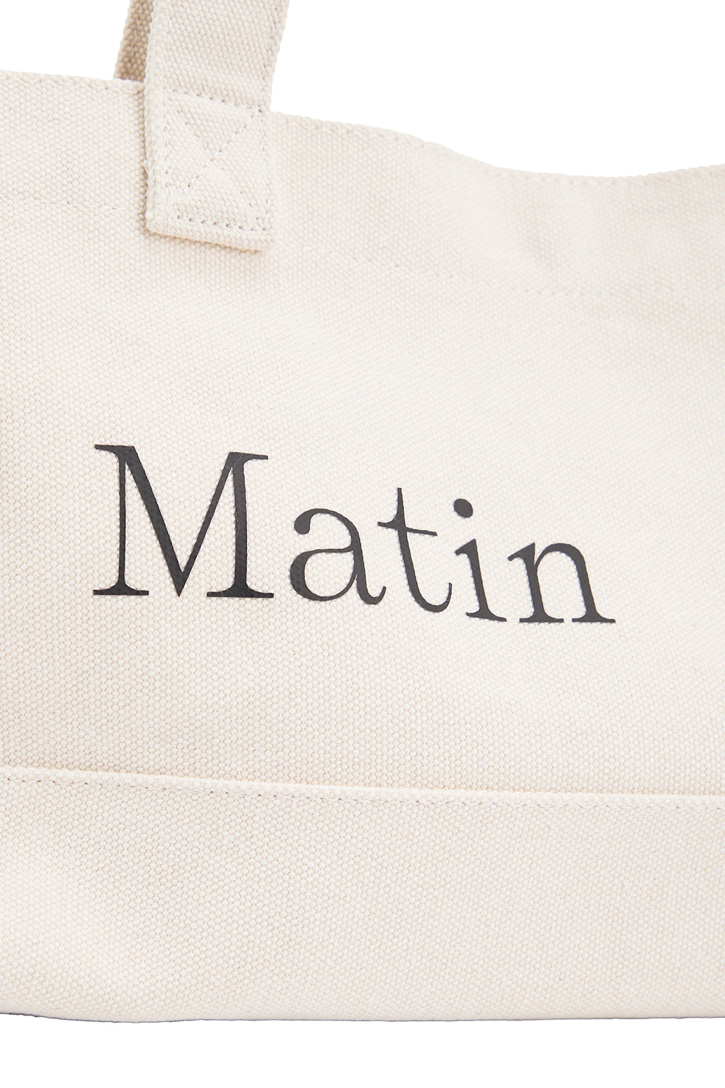 Matinkim Matin Logo Canvas Wide Shoulder Bag IN Ivory