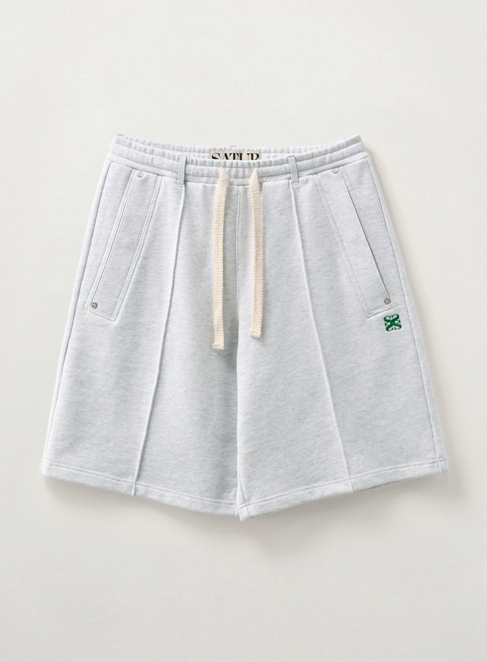 [satur] Teo Cotton Bermuda Pants - Melange White