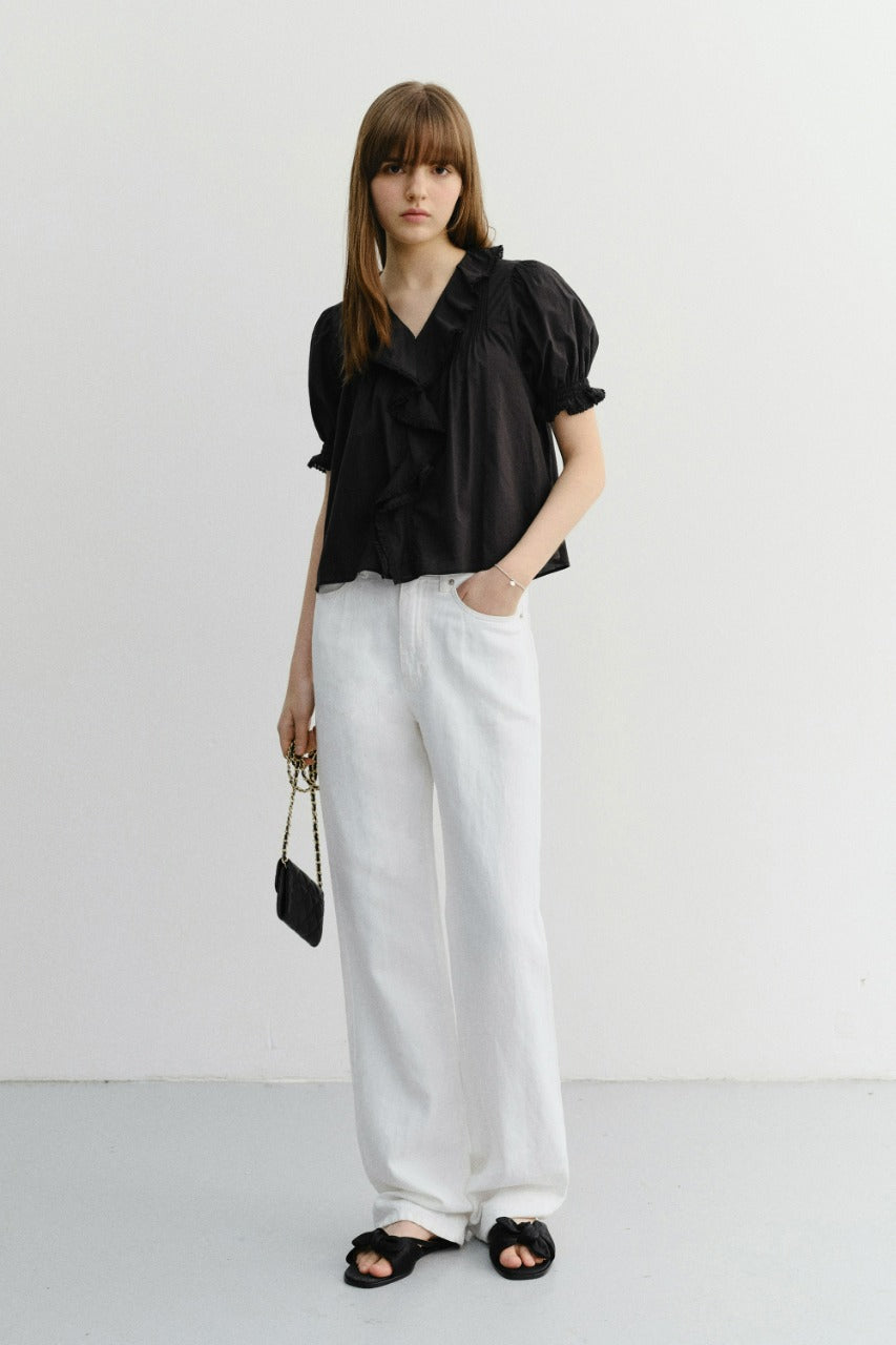 Dunst Ruffle Blouse Black