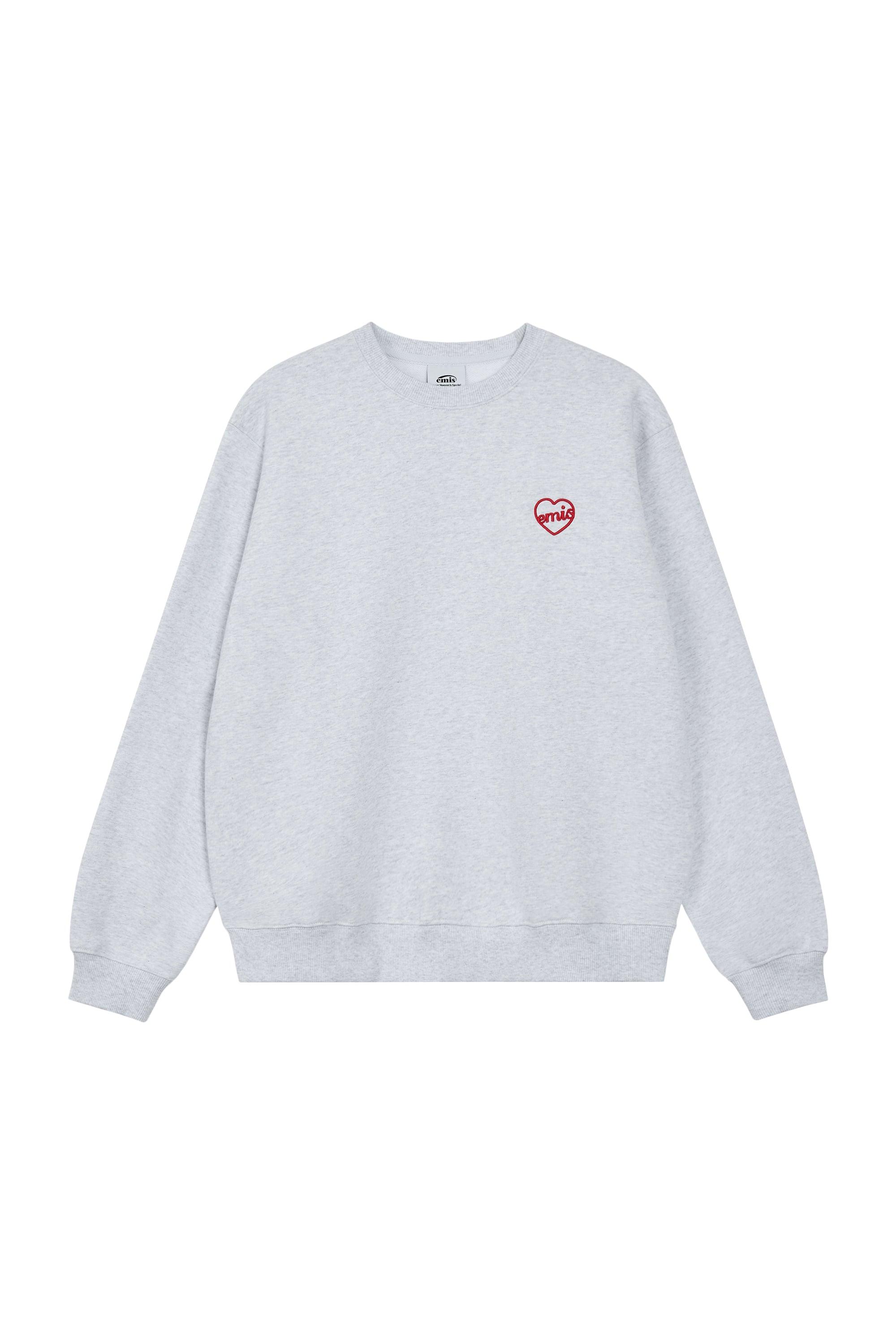 HEART SWEAT SHIRT-LIGHT GRAY
