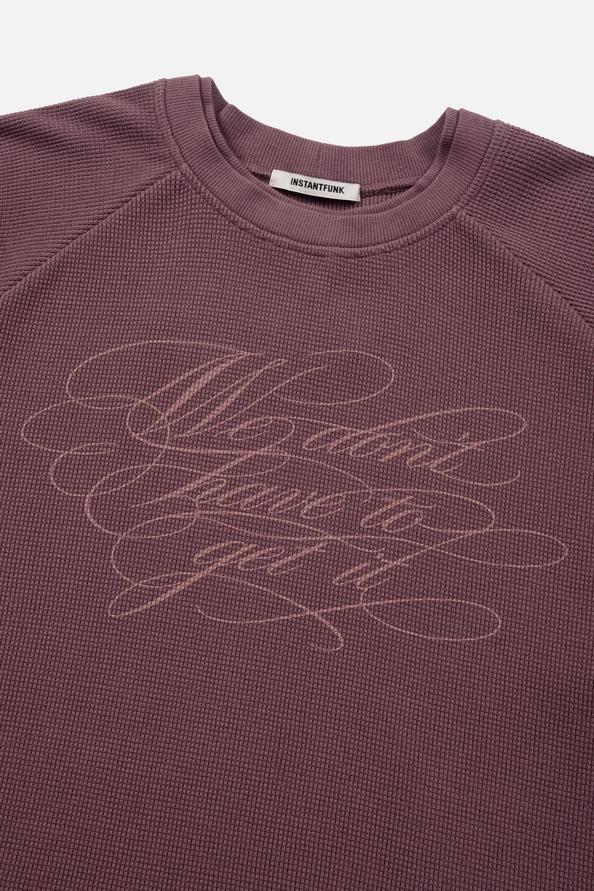 Instantfunk Waffle Graphic Oversized T Shirt - Burgandy