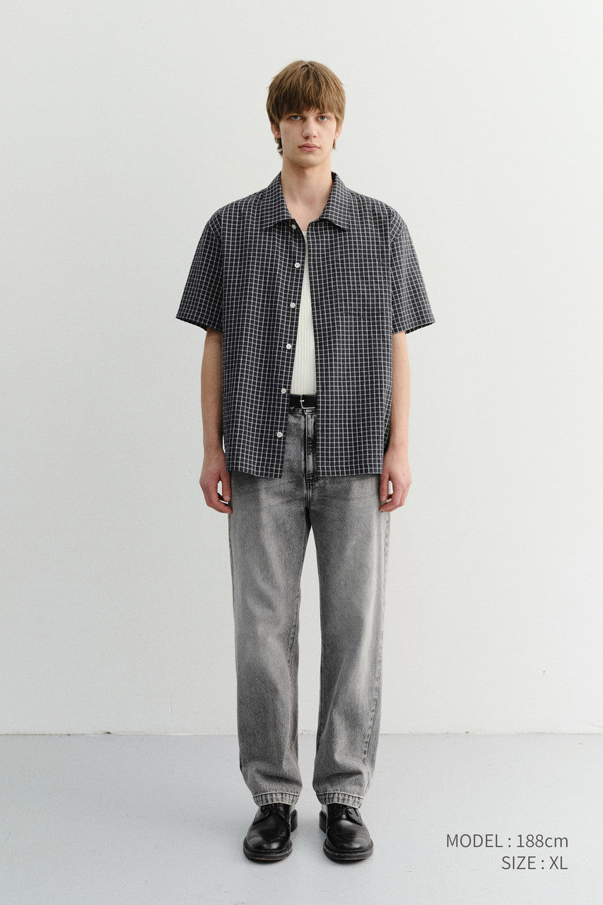 Dunst Unisex Checked Pajama Shirt Black Check