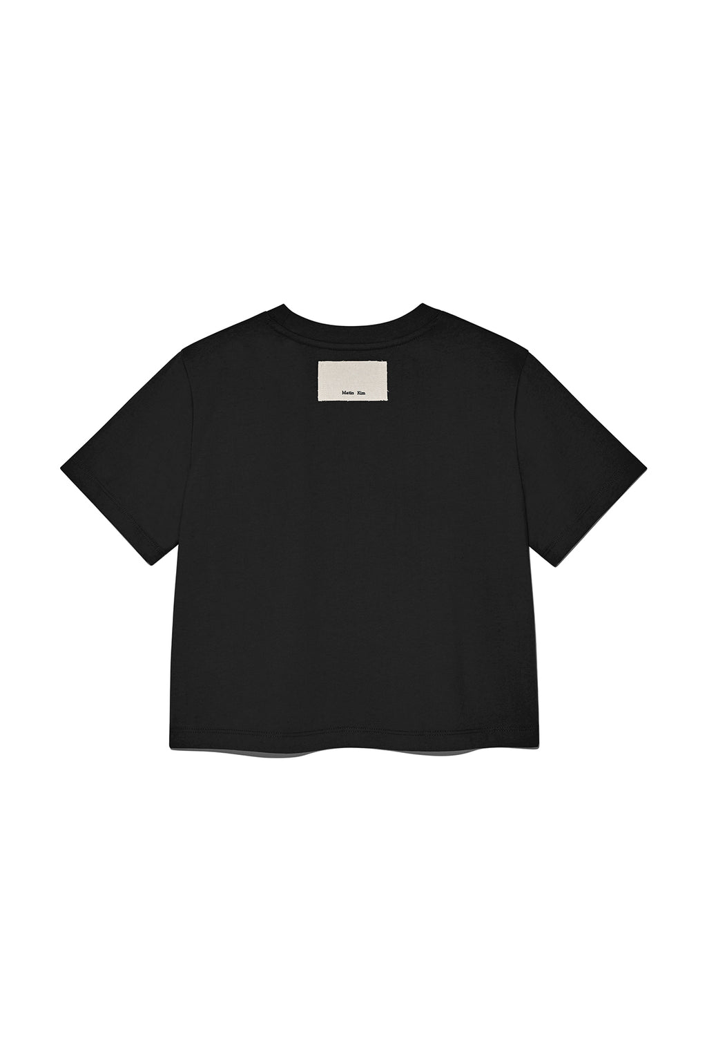 [matinkim] LOGO THREAD POINT CROP TOP IN BLACK