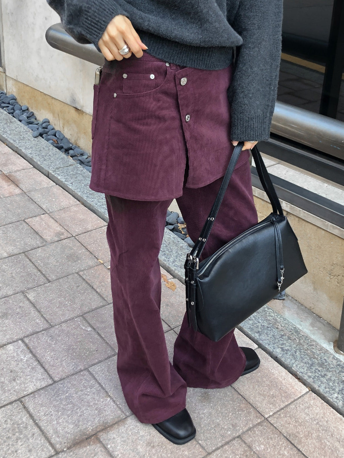Raive Corduroy Layered Skirt Pants